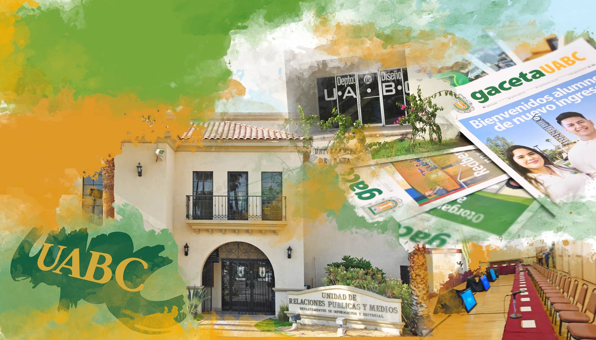Collage de imágenes de los deptos. de la Secretaría de Rectoría e Imagen Institucional